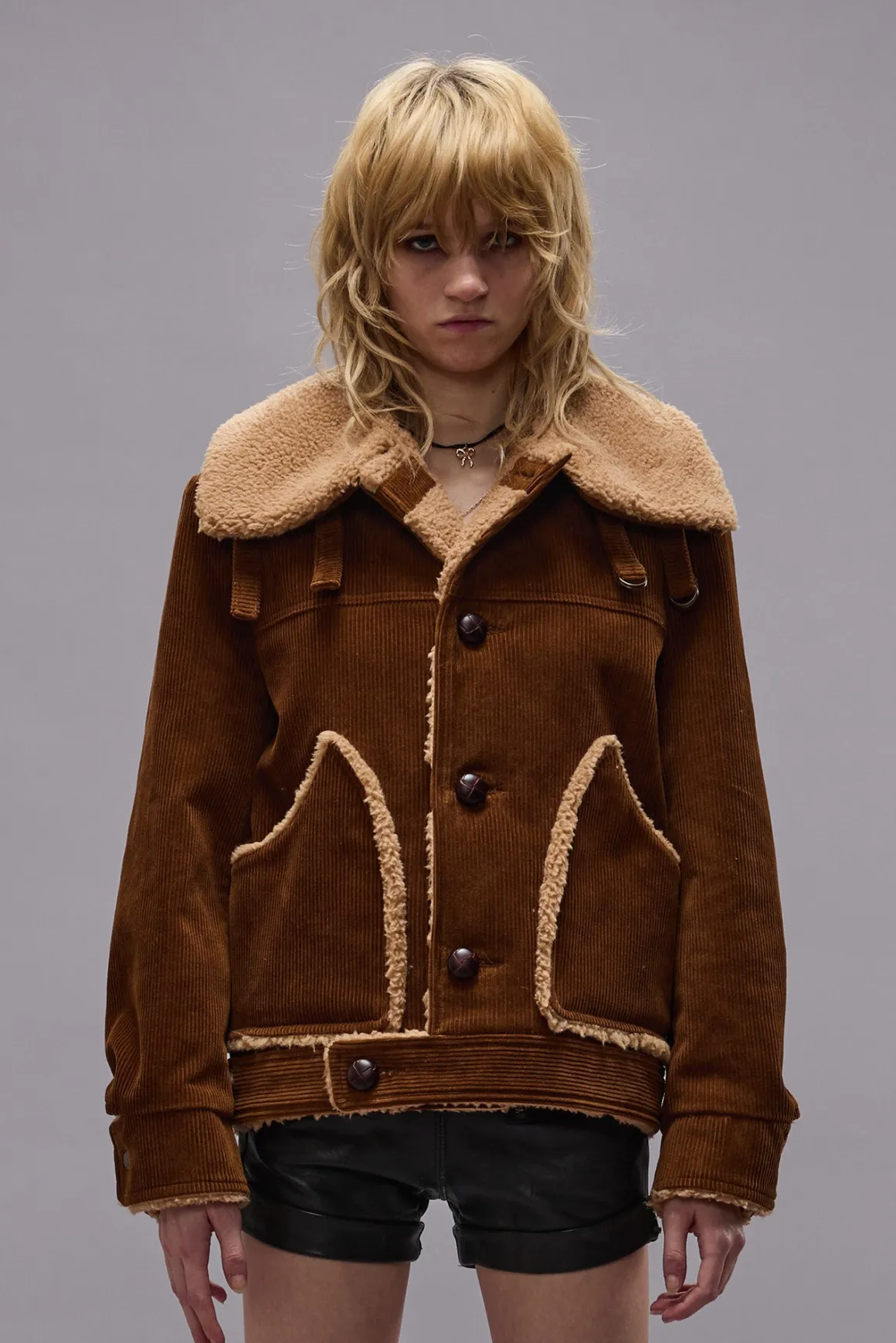 Women R13 Jackets & Coats*OVERSIZED COLLAR JACKET - BROWN CORDUROY
