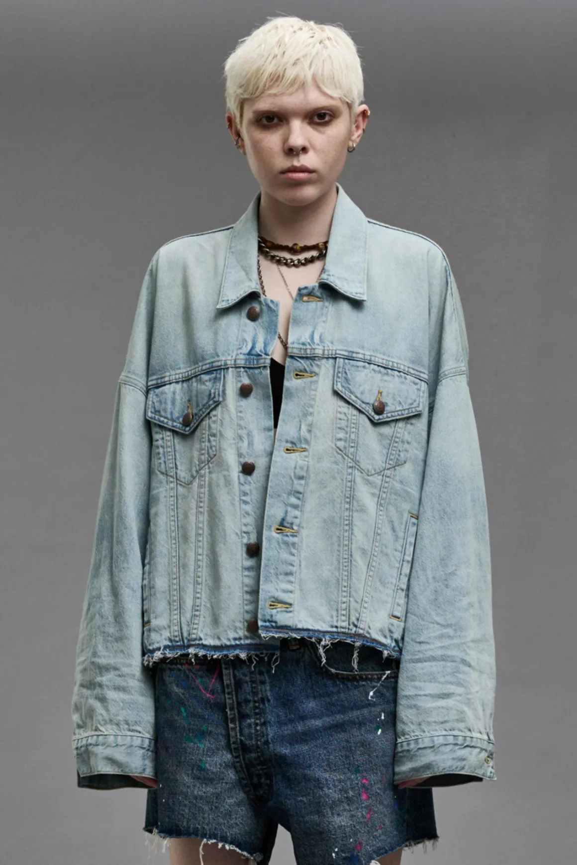 Women R13 Jackets & Coats*OVERSIZED CUT-OFF TRUCKER JACKET - LENNON BLUE