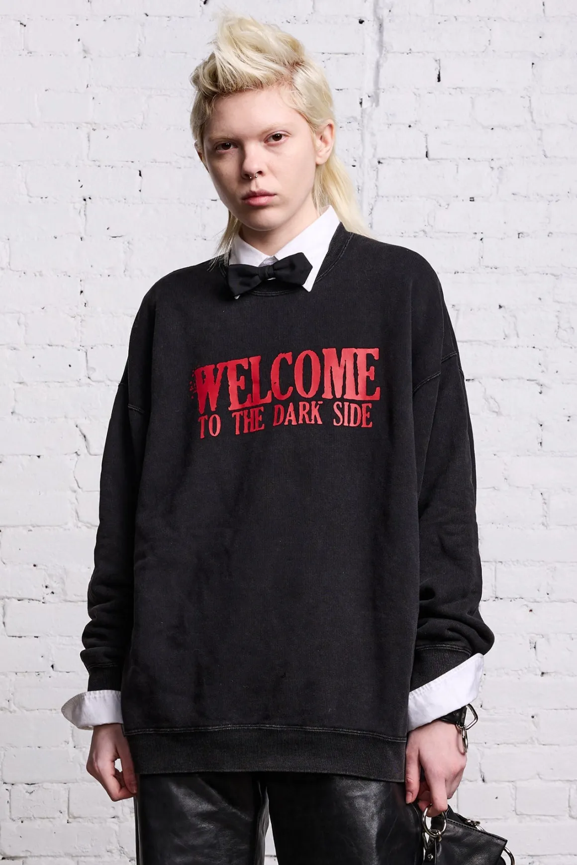 Women R13 Sweaters*OVERSIZED DARK SIDE CREWNECK - ACID BLACK