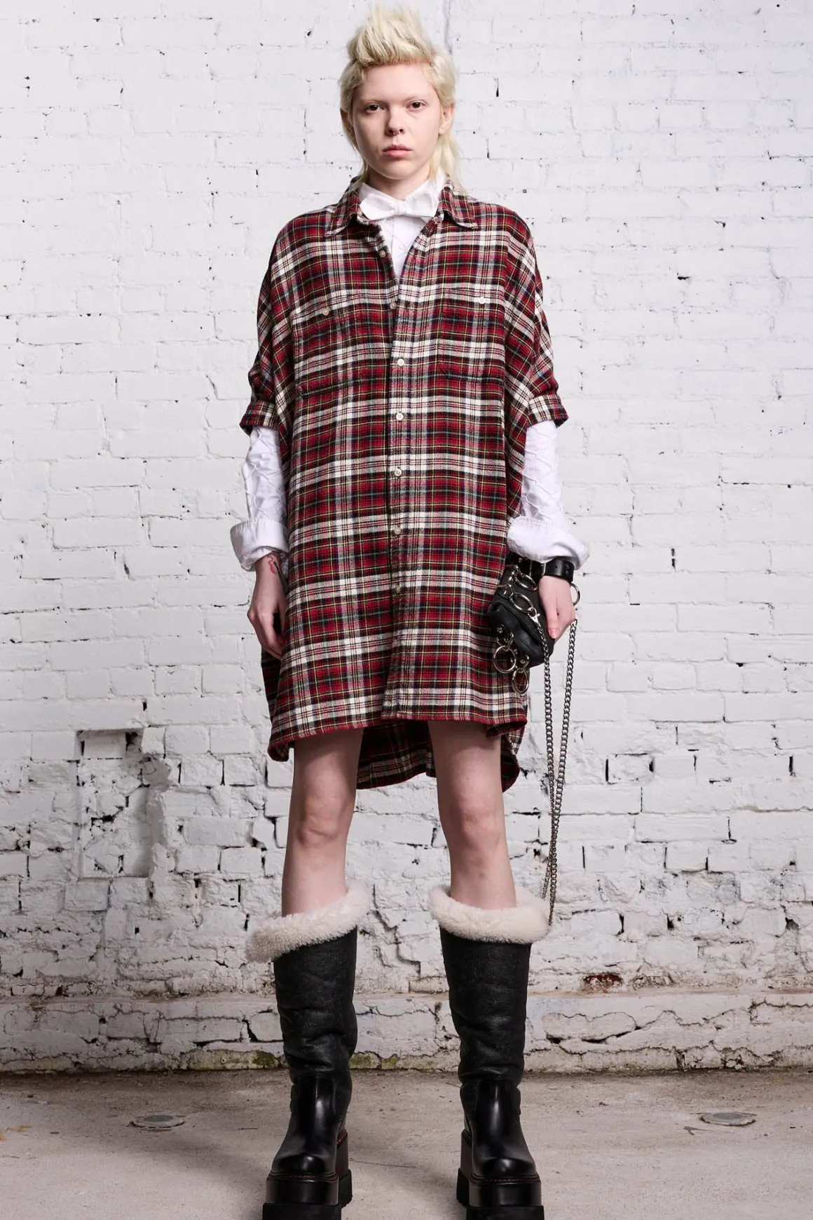 Women R13 Dresses & Skirts*OVERSIZED RELAXED SHIRTDRESS - RED AND ECRU