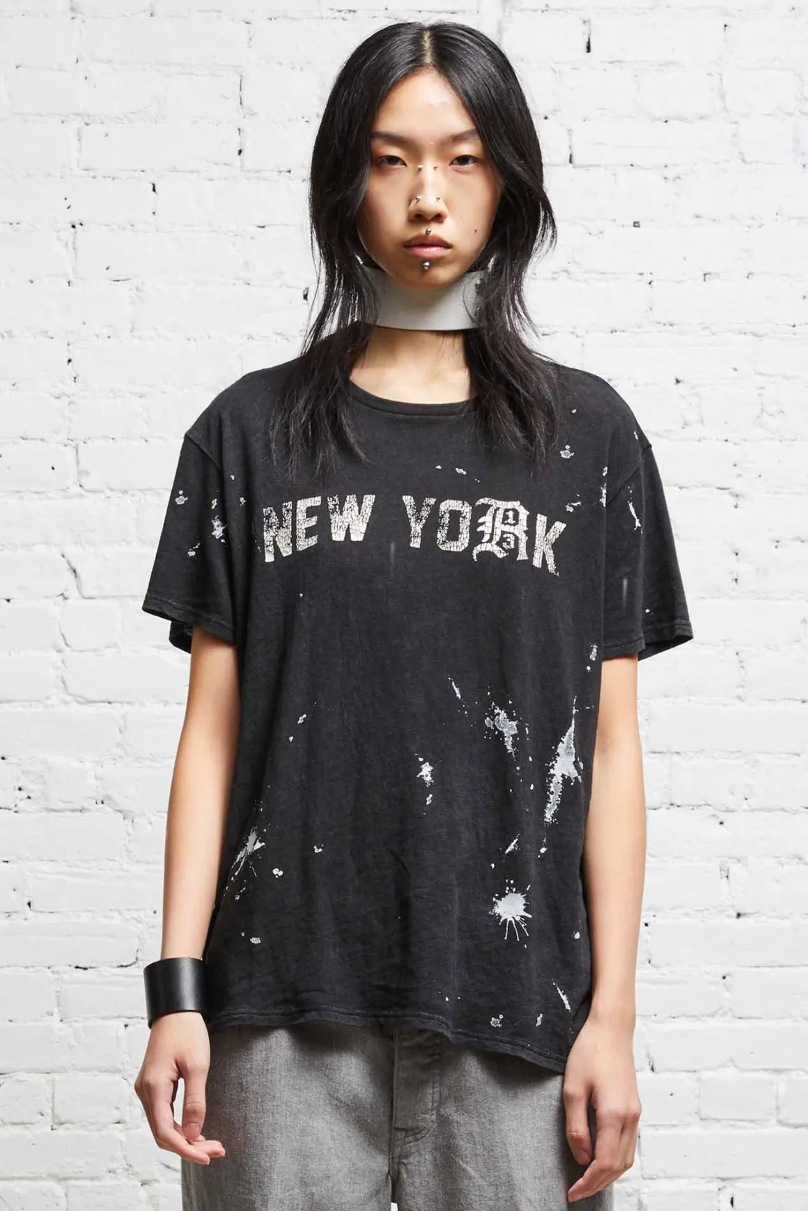 Women R13 T-shirts*NEW YORK BOY T - ACID BLACK