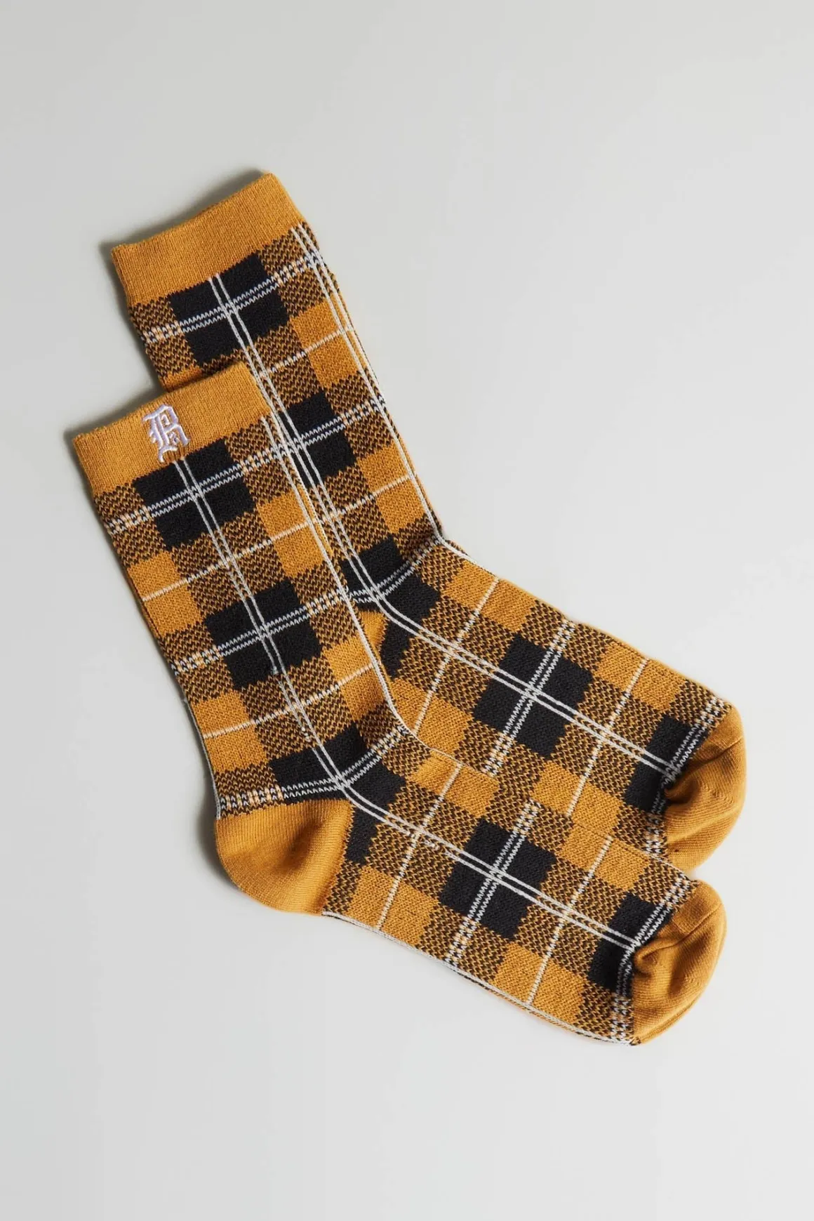 R13 Accessories*PLAID SOCKS - YELLOW/BLACK