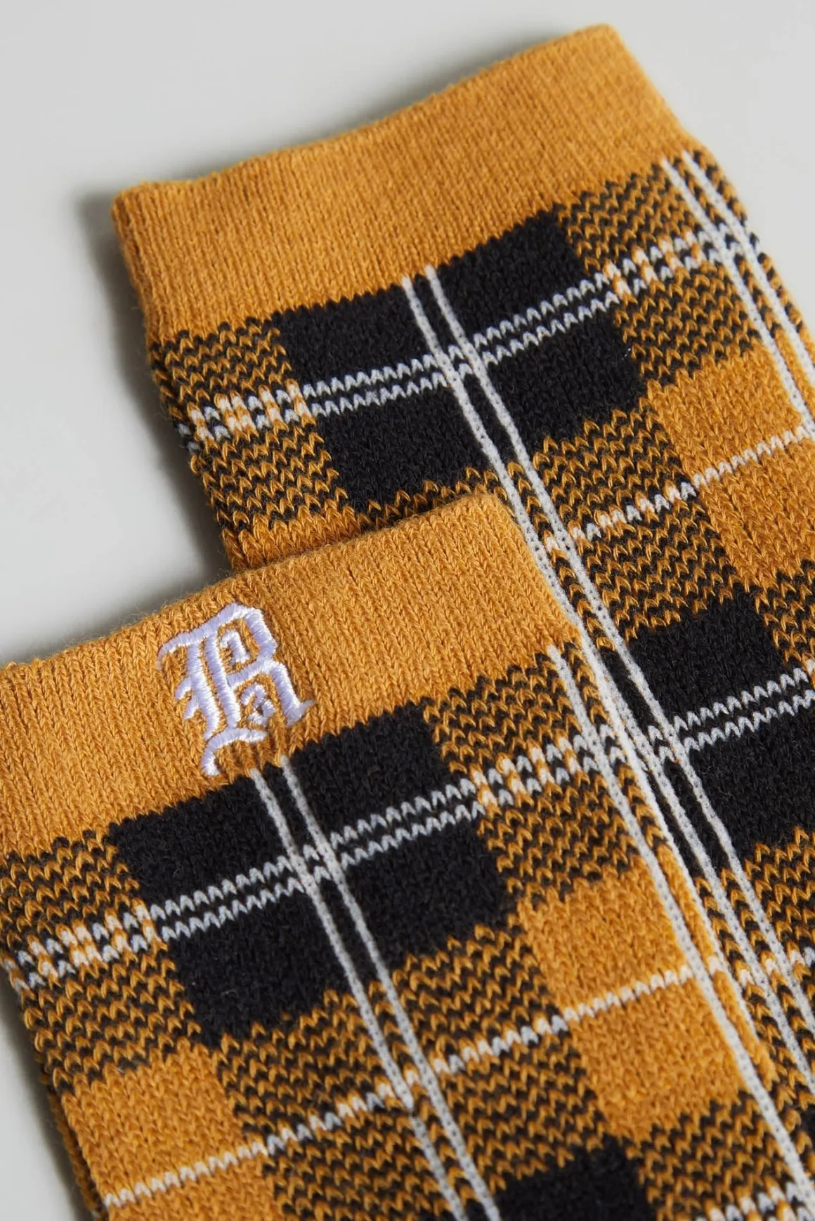 R13 Accessories*PLAID SOCKS - YELLOW/BLACK