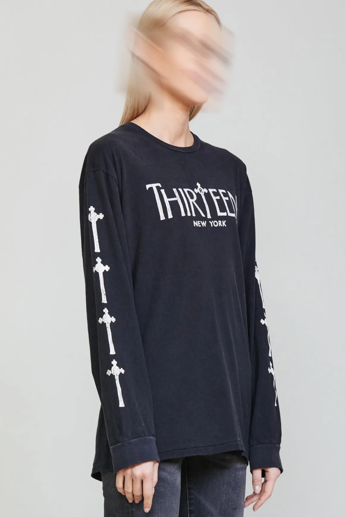 Women R13 T-shirts*R THIRTEEN GOTHIC LONG SLEEVE TEE -