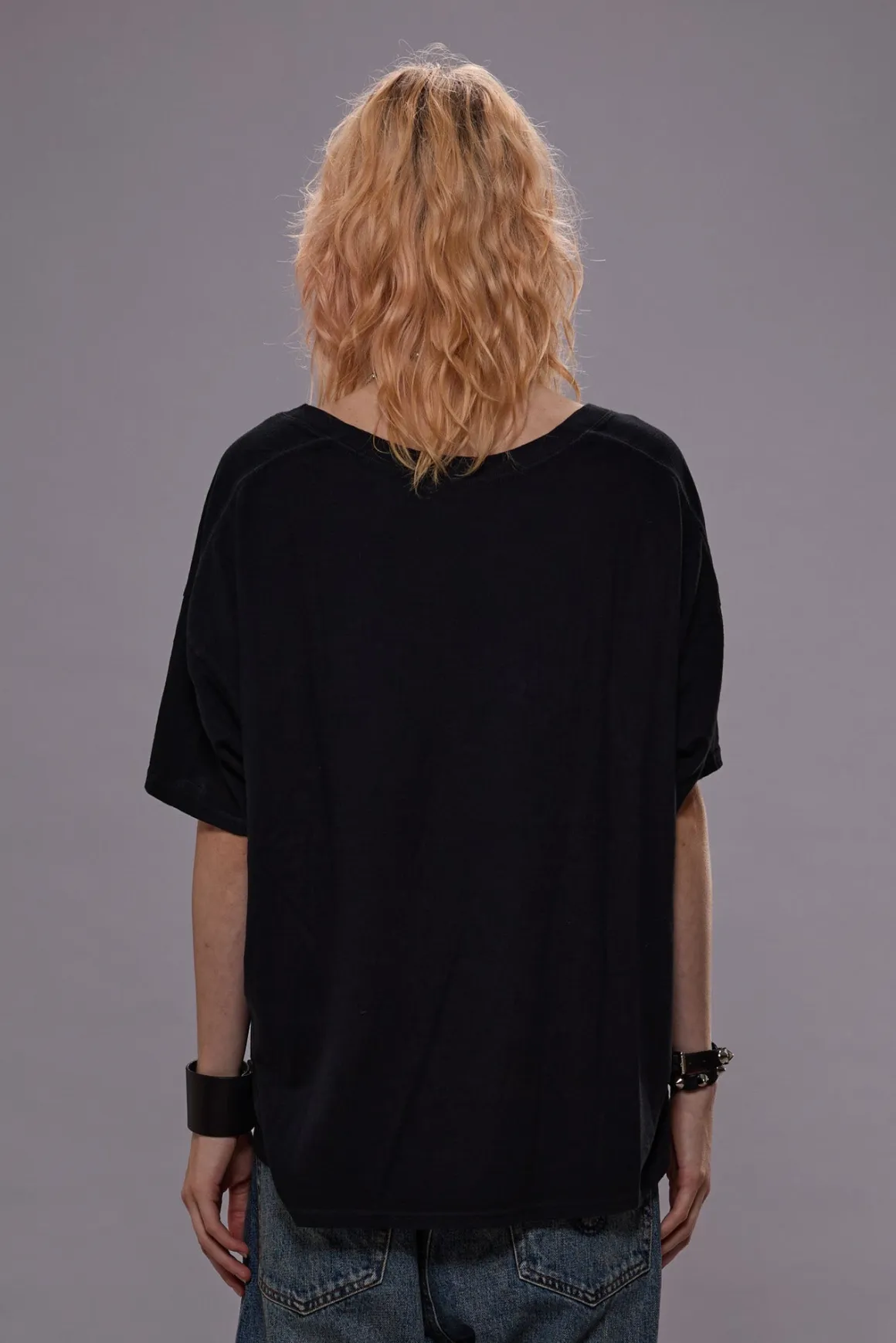 Women R13 T-shirts*RELAXED CASHMERE V-NECK - BLACK