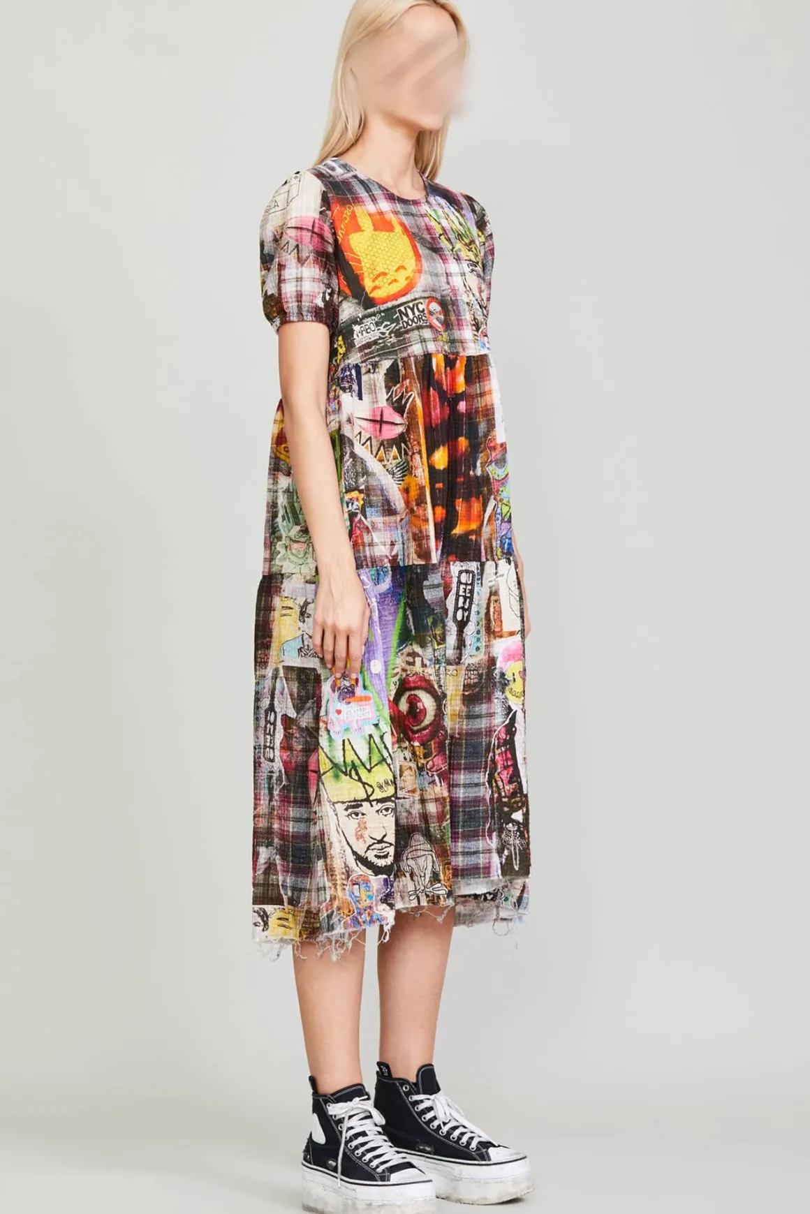 Women R13 Dresses & Skirts*RELAXED MIDI - GRAFFITI PLAID