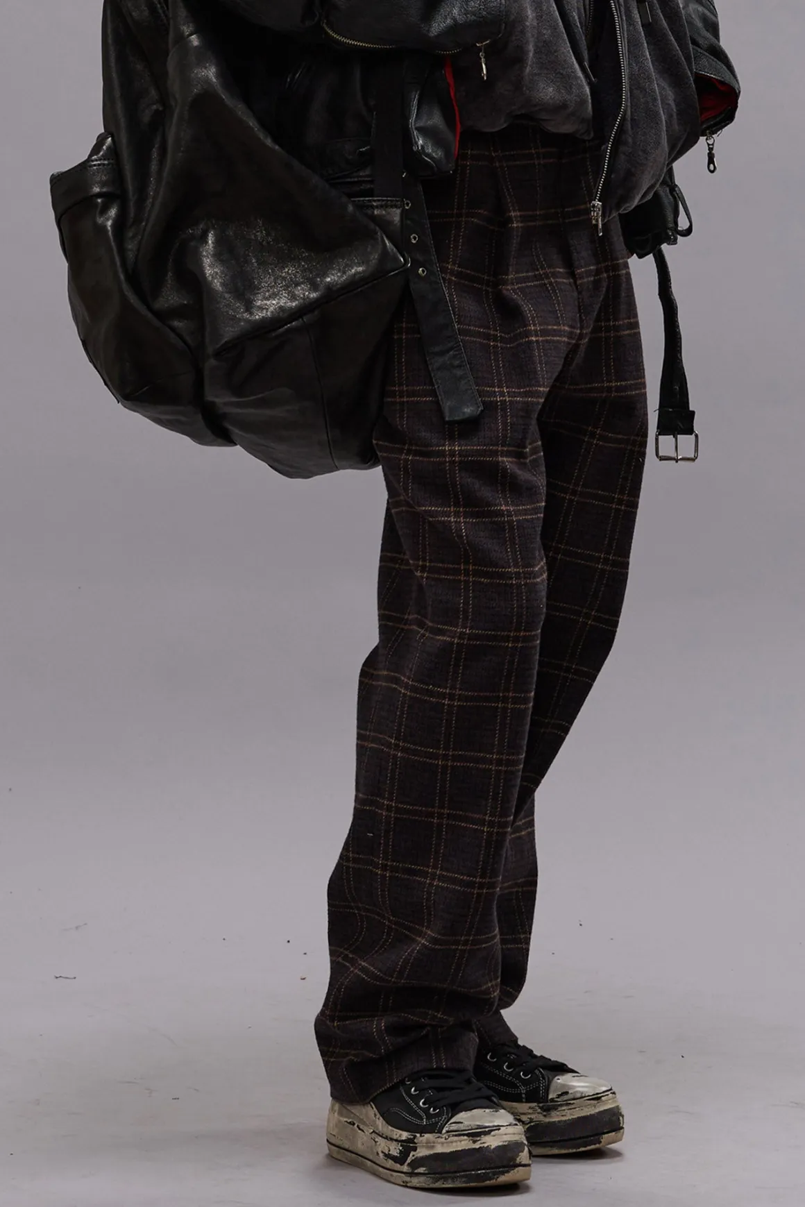 Women R13 Pants & Shorts*RELAXED TROUSER - DARK BROWN PLAID