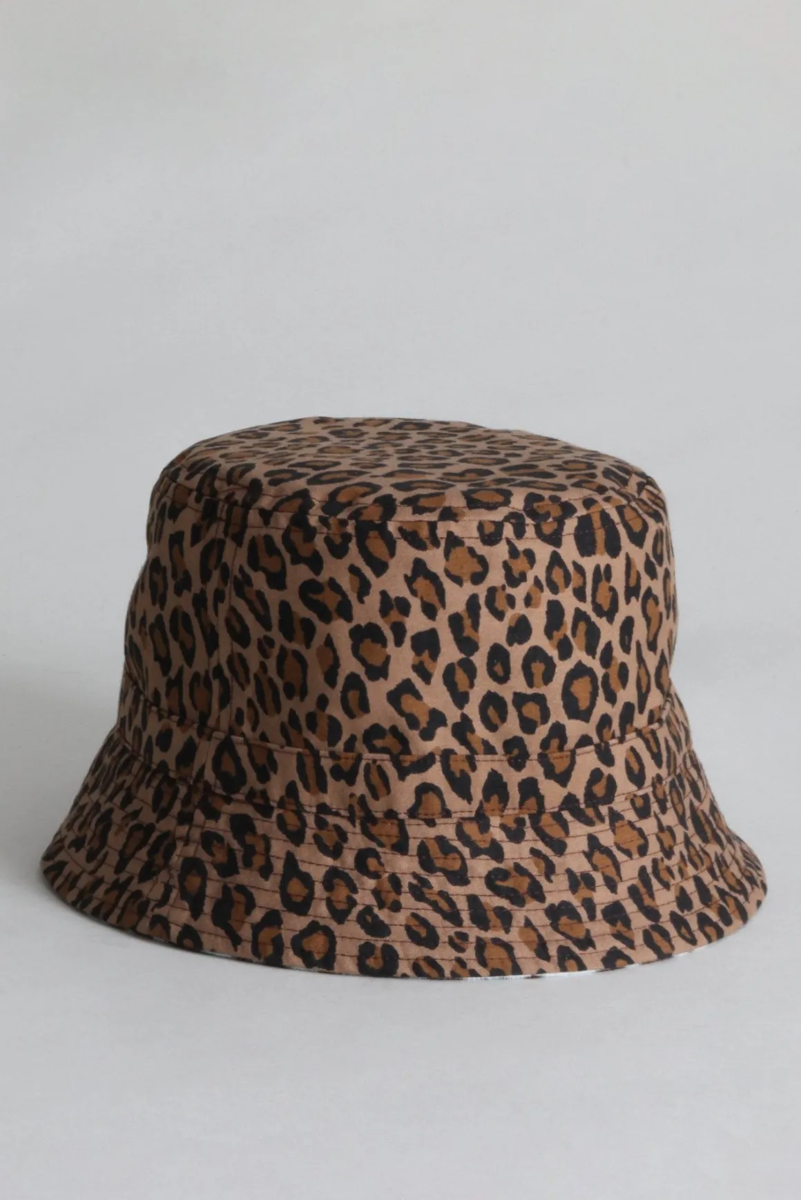 R13 Accessories*REVERSIBLE BUCKET HAT - PALE BLUE TIGER WITH LEOPARD