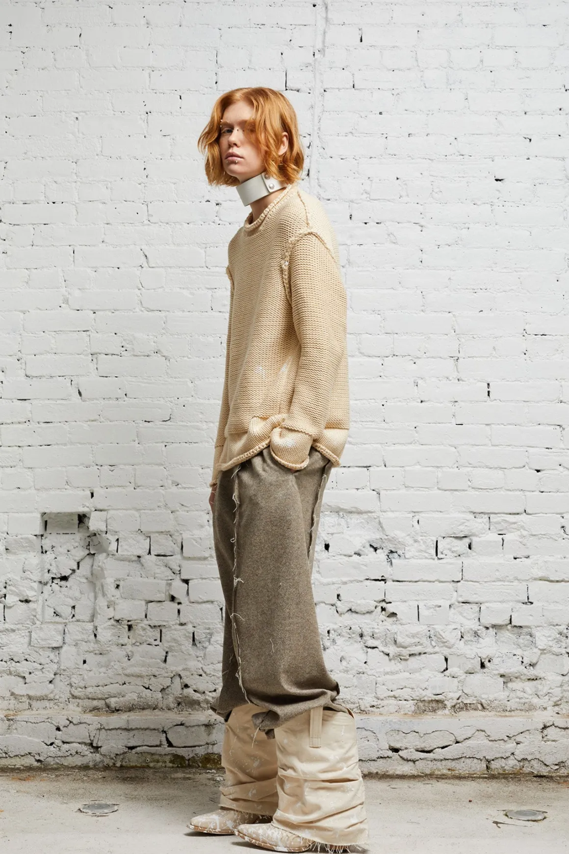 Women R13 Sweaters*ROLLED EDGE BOXY SWEATER - NATURAL