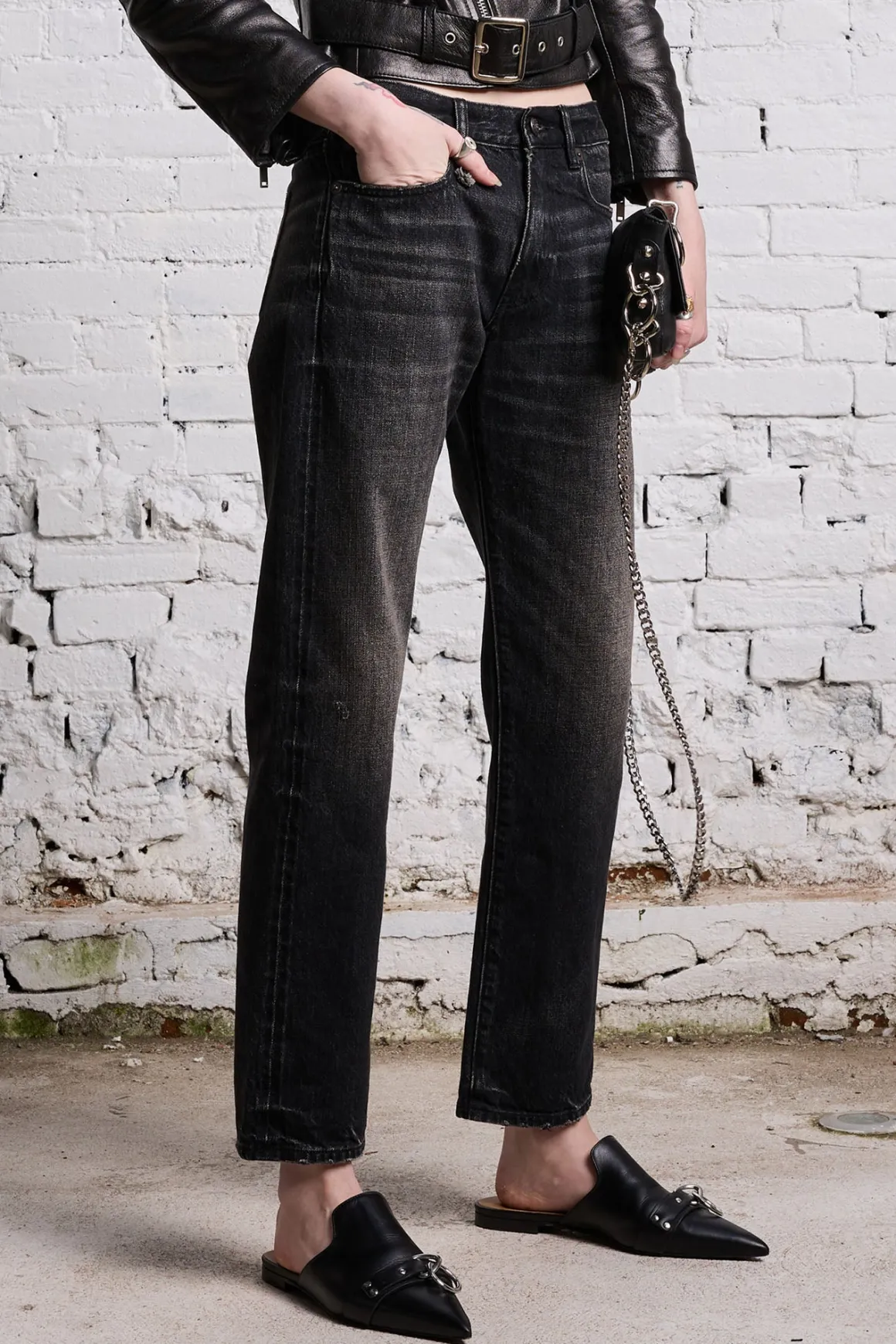 Women/BOY R13 Boyfriend*ROMEO JEAN - ETON SELVEDGE BLACK