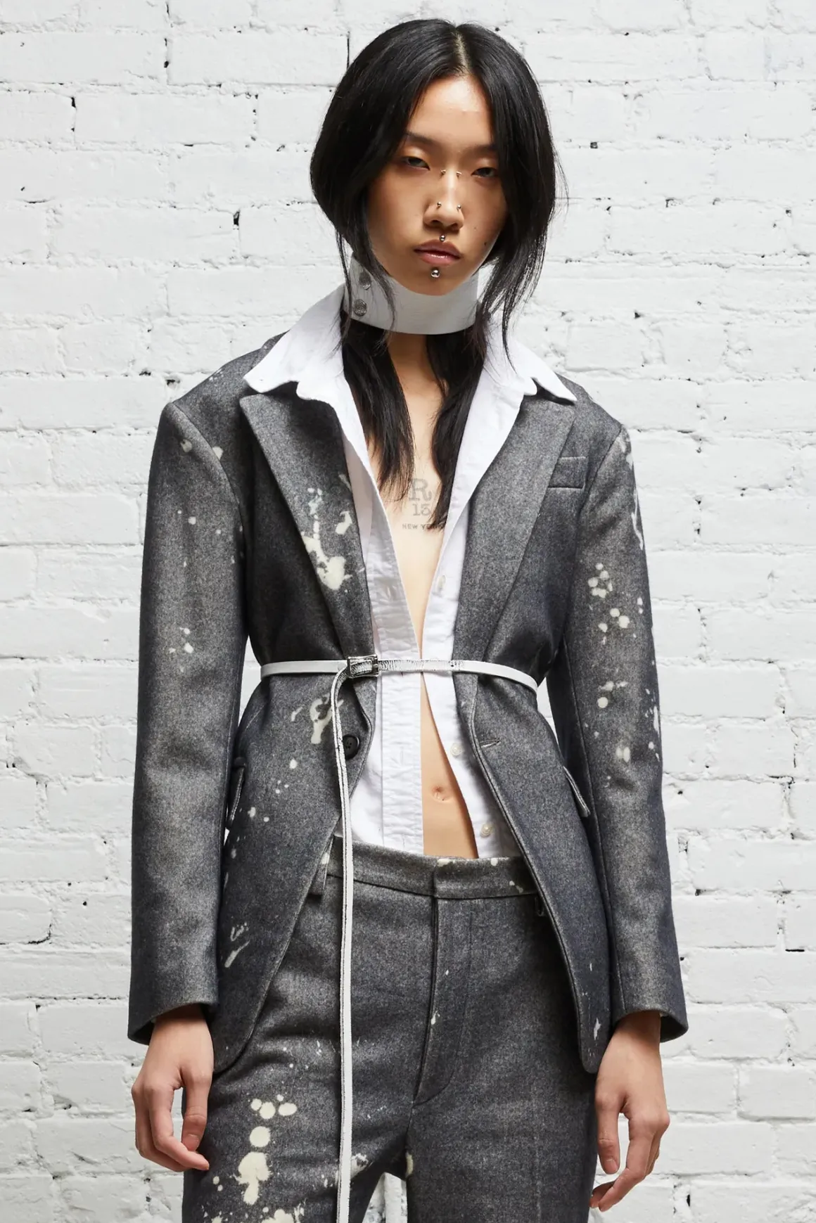 Women R13 Jackets & Coats*SHRUNKEN BLAZER - GREY PAINT SPLATTER