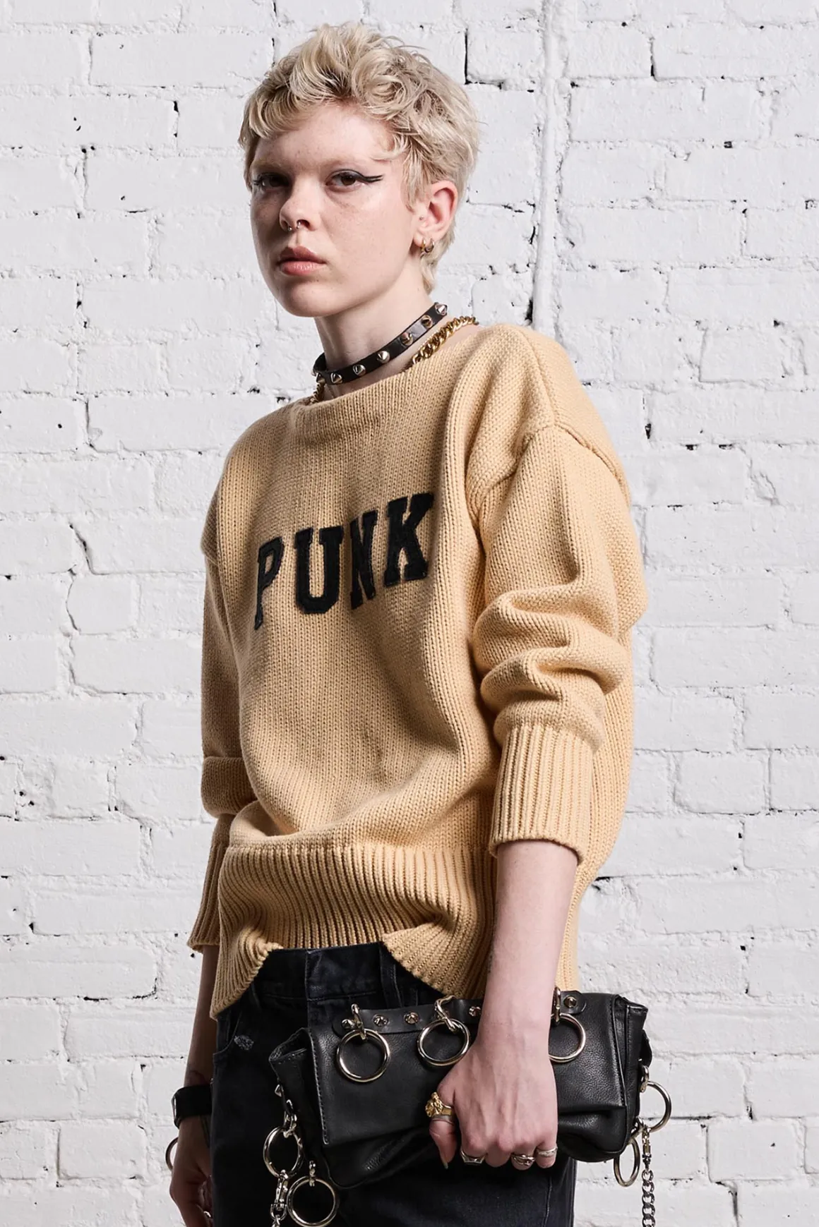 Women R13 Sweaters*SHRUNKEN PUNK SWEATER - VINTAGE
