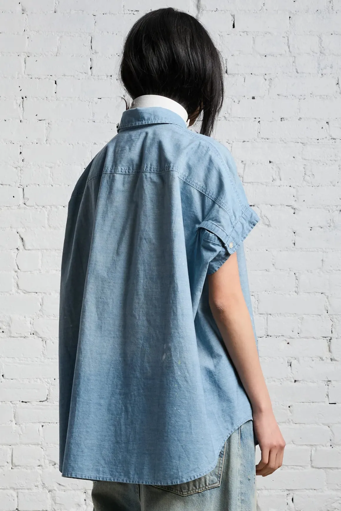 Women R13 Tops*SLEEVELESS BUTTON-UP - BLUE CHAMBRAY