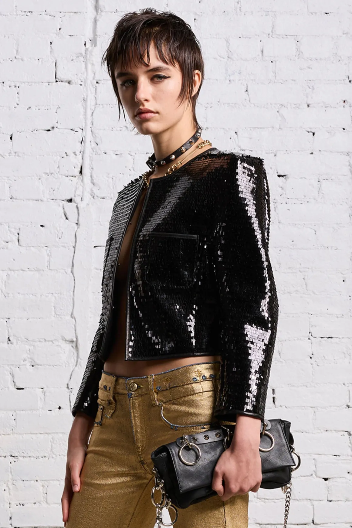 Women R13 Jackets & Coats*SQUARE SHOULDER SEQUIN JACKET - BLACK