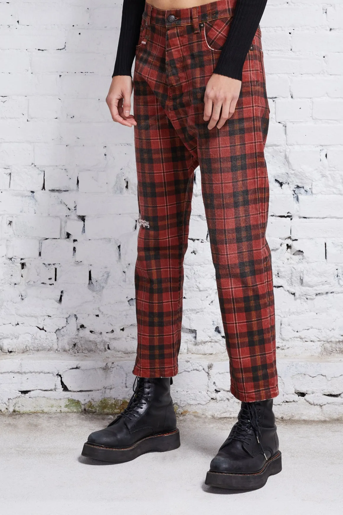 Women R13 Drop*TAILORED DROP - ASH RED PLAID