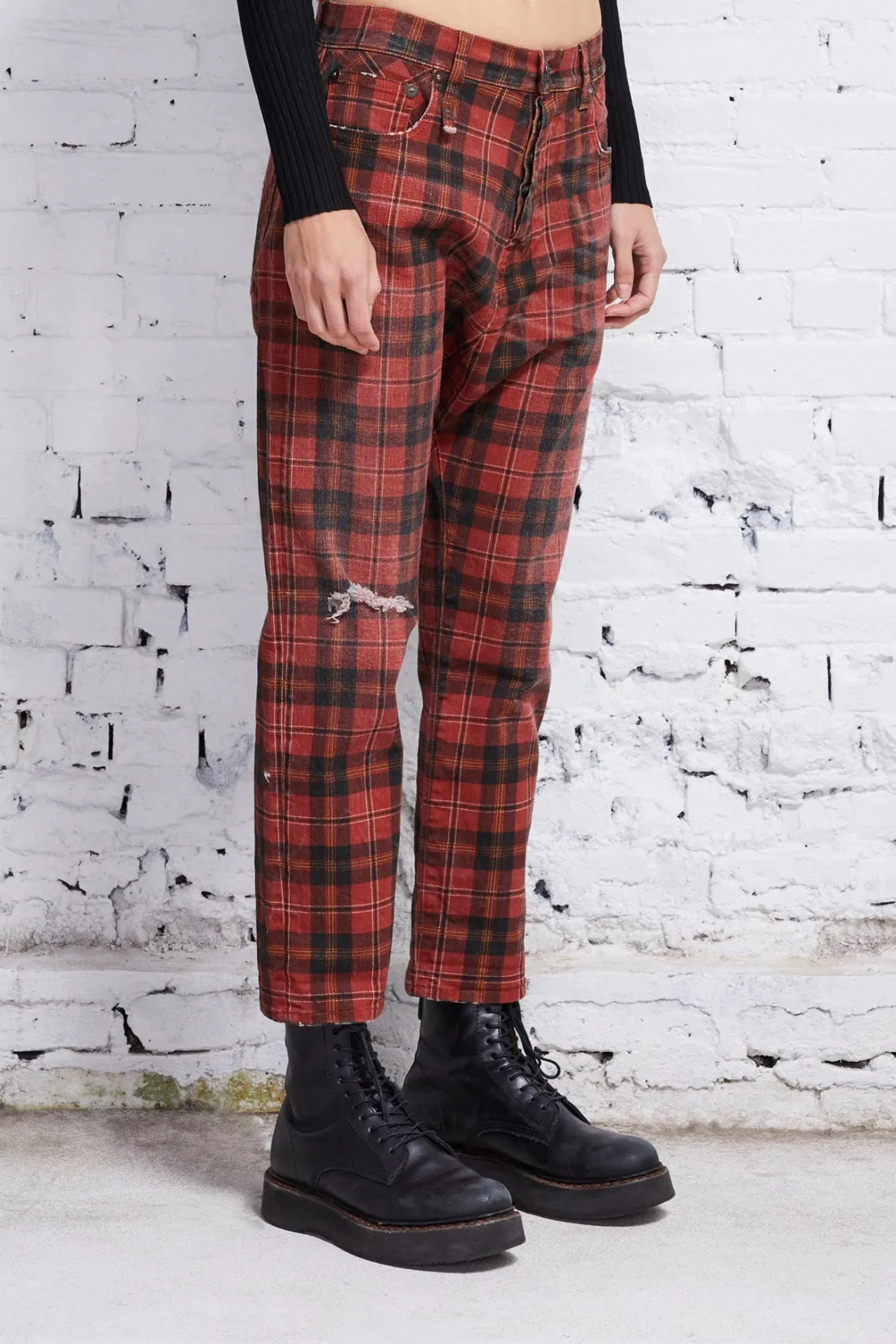 Women R13 Drop*TAILORED DROP - ASH RED PLAID