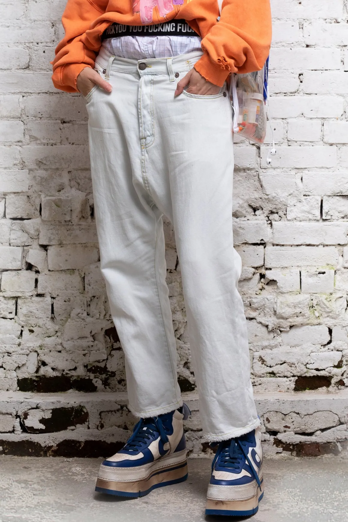 Women R13 Drop*TAILORED DROP - KINNEY LINEN INDIGO