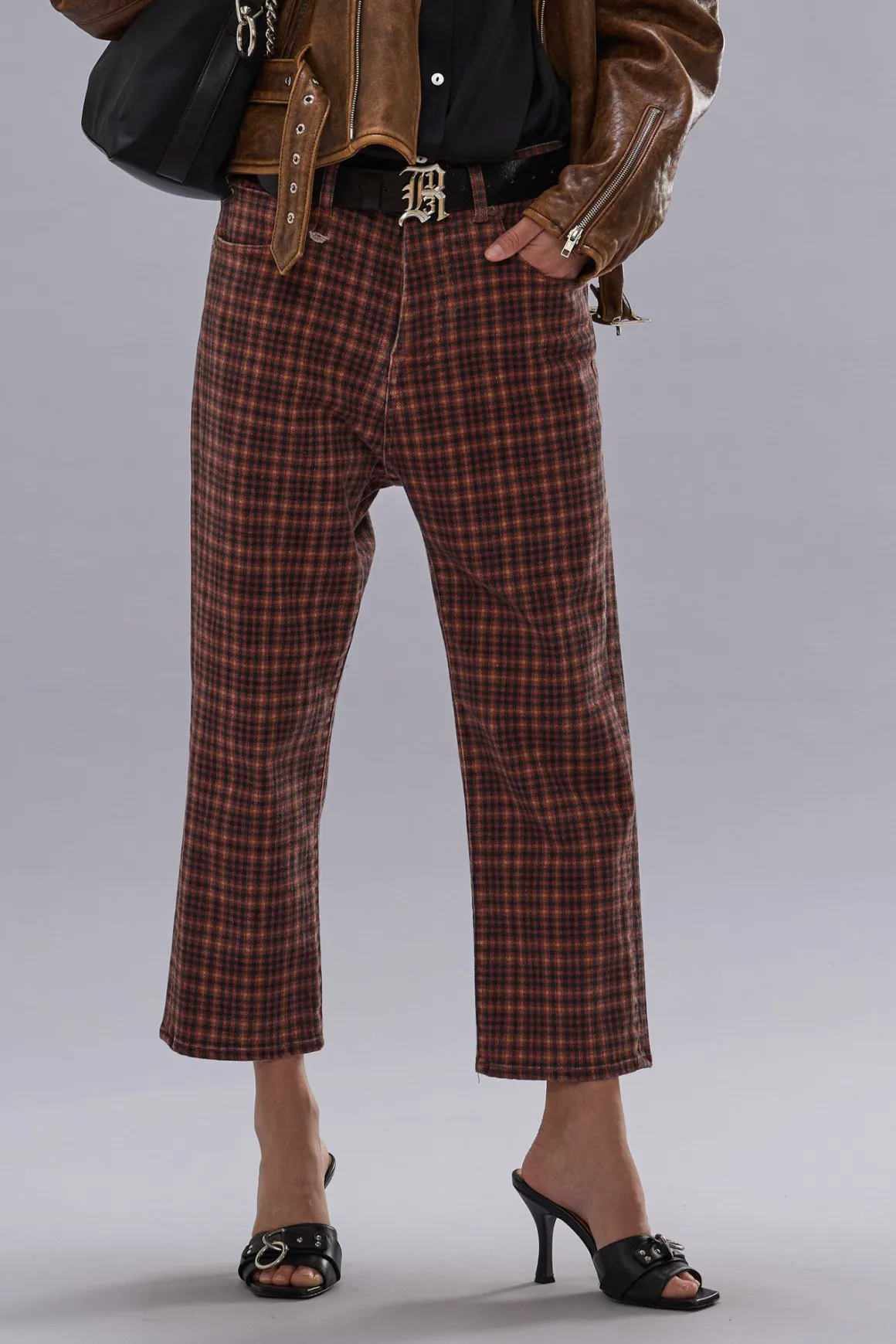 Women R13 Drop*TAILORED DROP - PRINTED AUBURN PLAID