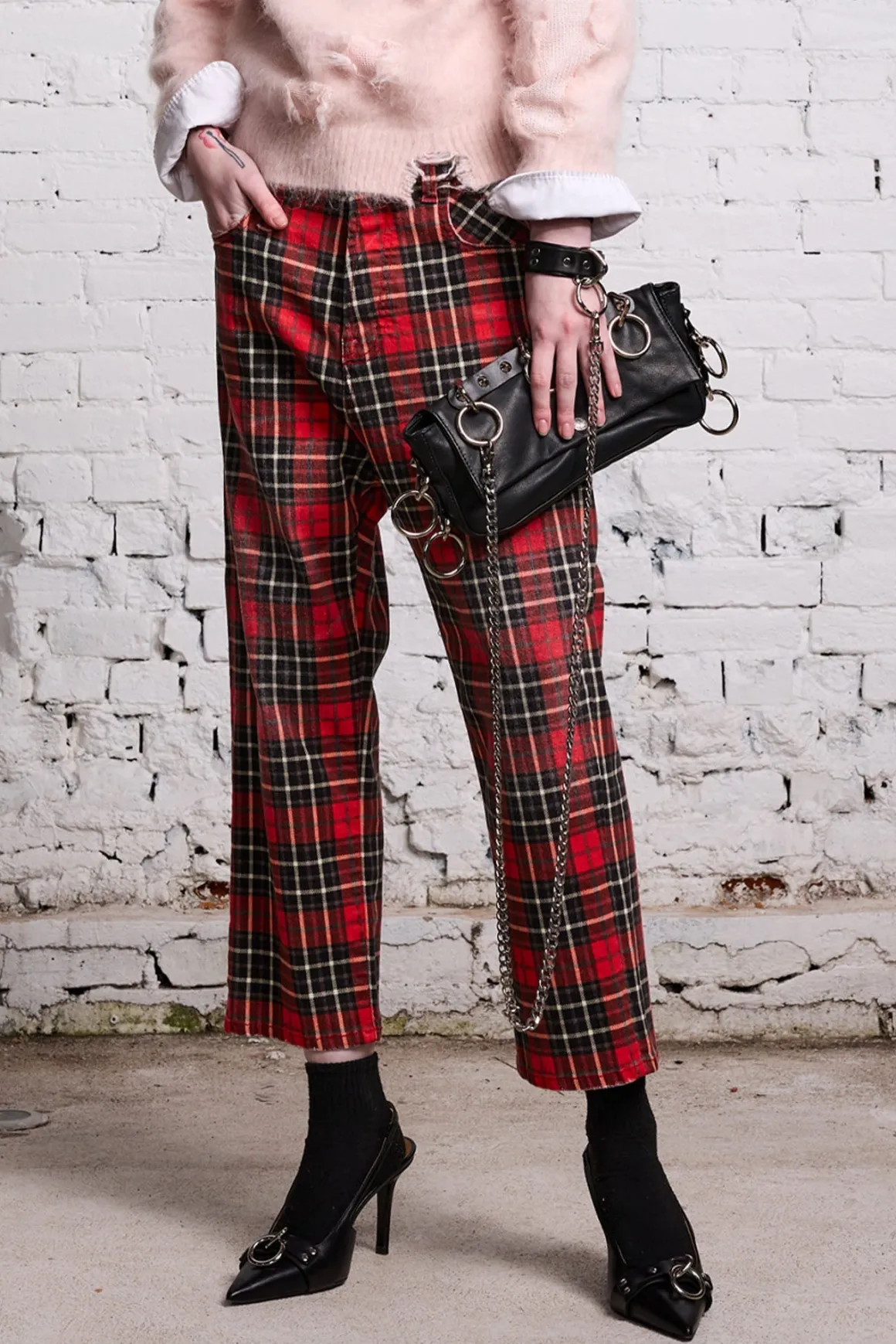 Women R13 Drop*TAILORED DROP - RED PLAID