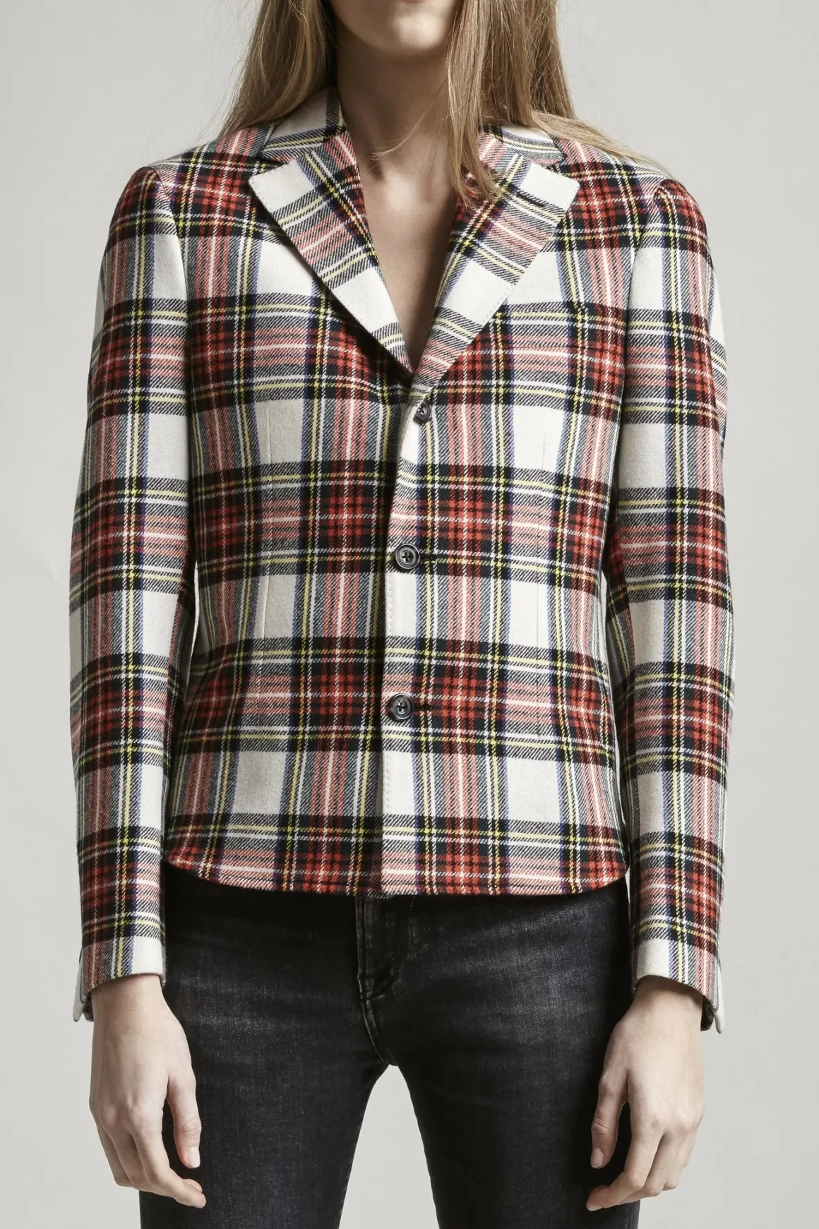 Women R13 Jackets & Coats*TUCKED BOYFRIEND BLAZER - ECRU TARTAN