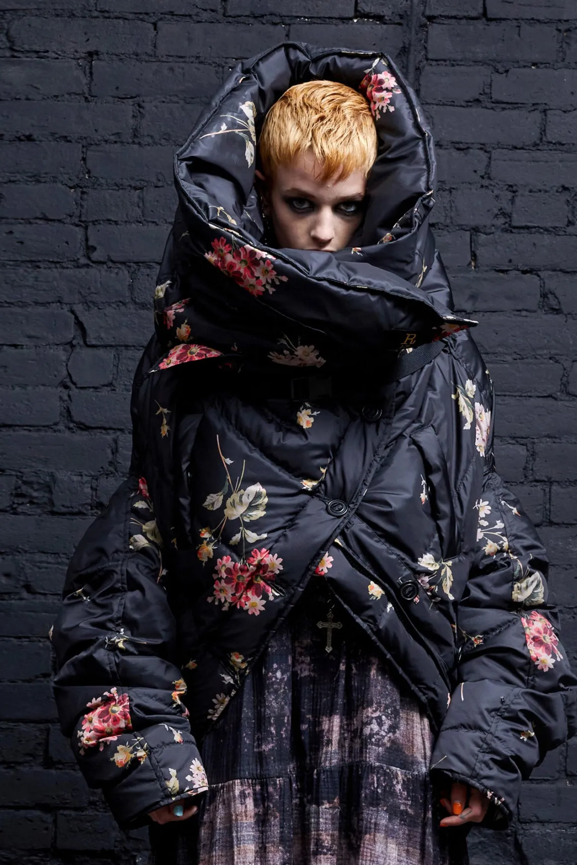 Women R13 Jackets & Coats*UPSIDE-DOWN COAT - FLORAL ON BLACK