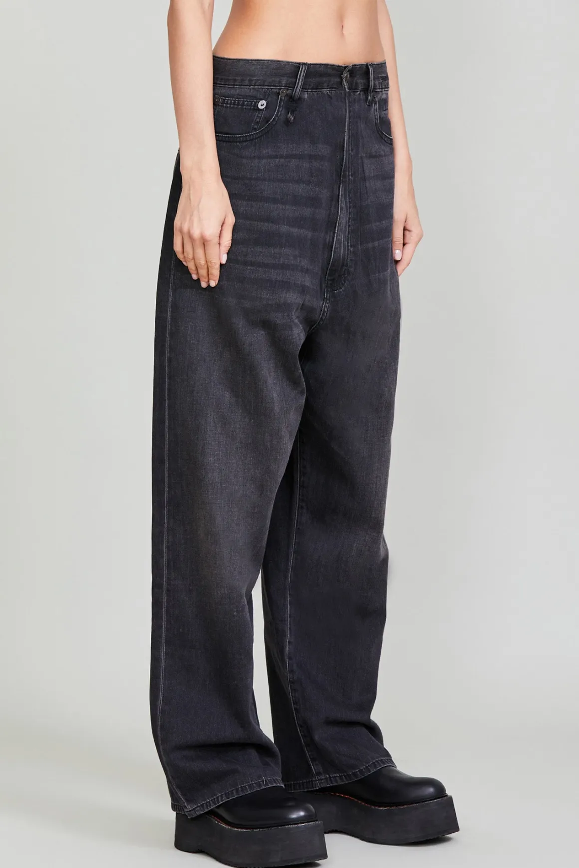 Women R13 Wide Leg*VENTI JEAN - ELMORE BLACK